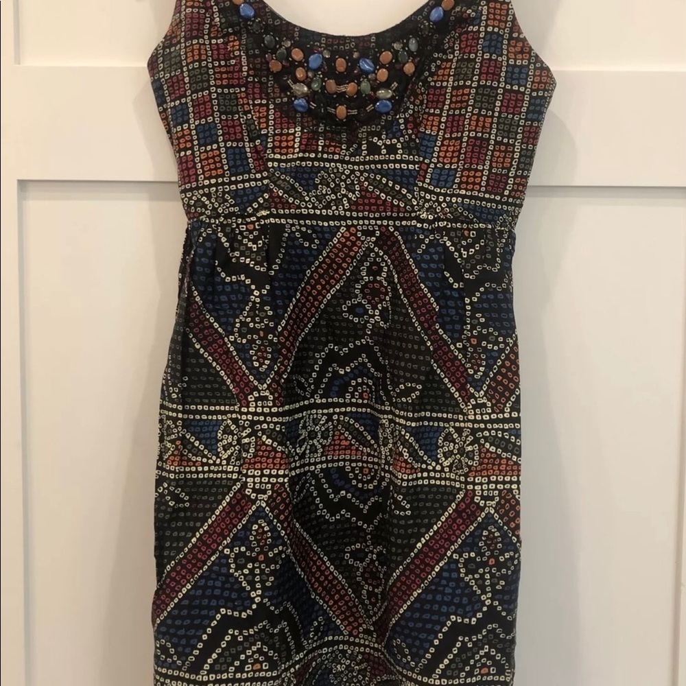 Anthropologie Anna Sui Jeweled Neckline Cotton Dress Size 4 - Picture 5 of 5